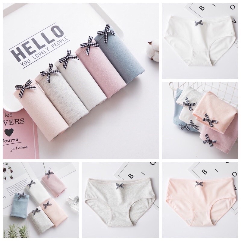 Set 3 Quần Lót Cotton Nâng Mông Thông Hơi Co Dãn 4 Chiều Nhiều Mẫu Dễ Thương HAVAVA