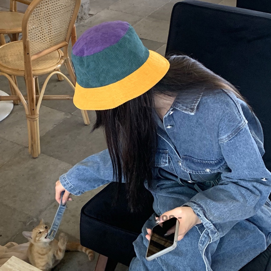 [Nowship2h] Mũ bucket retro nam nữ unisex vành ngắn họa tiết Mèo May Mắn phong cách Nhật Bản Chất Liệu Cotton - Mã NV037