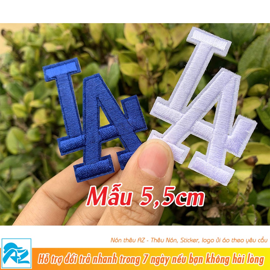 Patch vải ủi nhiệt thêu hình logo LA mlb clb bóng chày thời trang S488
