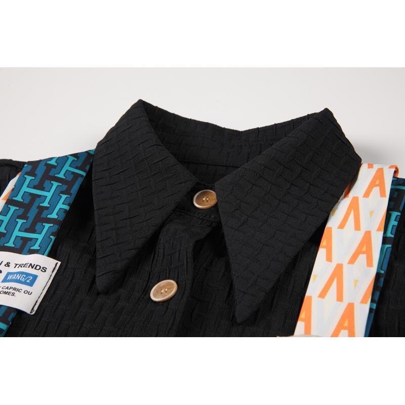 Áo sơ mi nỉ hoạ tiết thêu nổi unisex