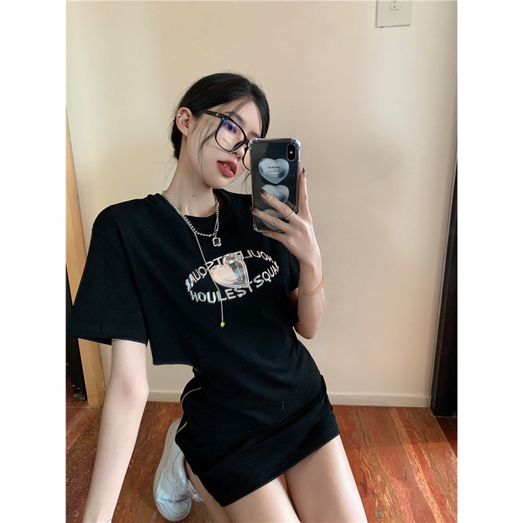 QADCOL  Áo Thun T-Shirt Tay Ngắn In Hình Gia Vị Trái Tim Dành Cho Nữ Thời Trang Mùa Hè Hàng Mới