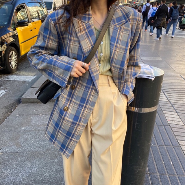 Siêu phẩm áo Blazer kẻ sang chảnh chất đẹp