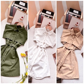 ĐẦM SƠ MI KÈM BELT (KÈM VIDEO HÌNH THẬT)