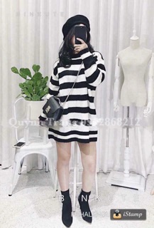 Áo len kẻ Zara Knit