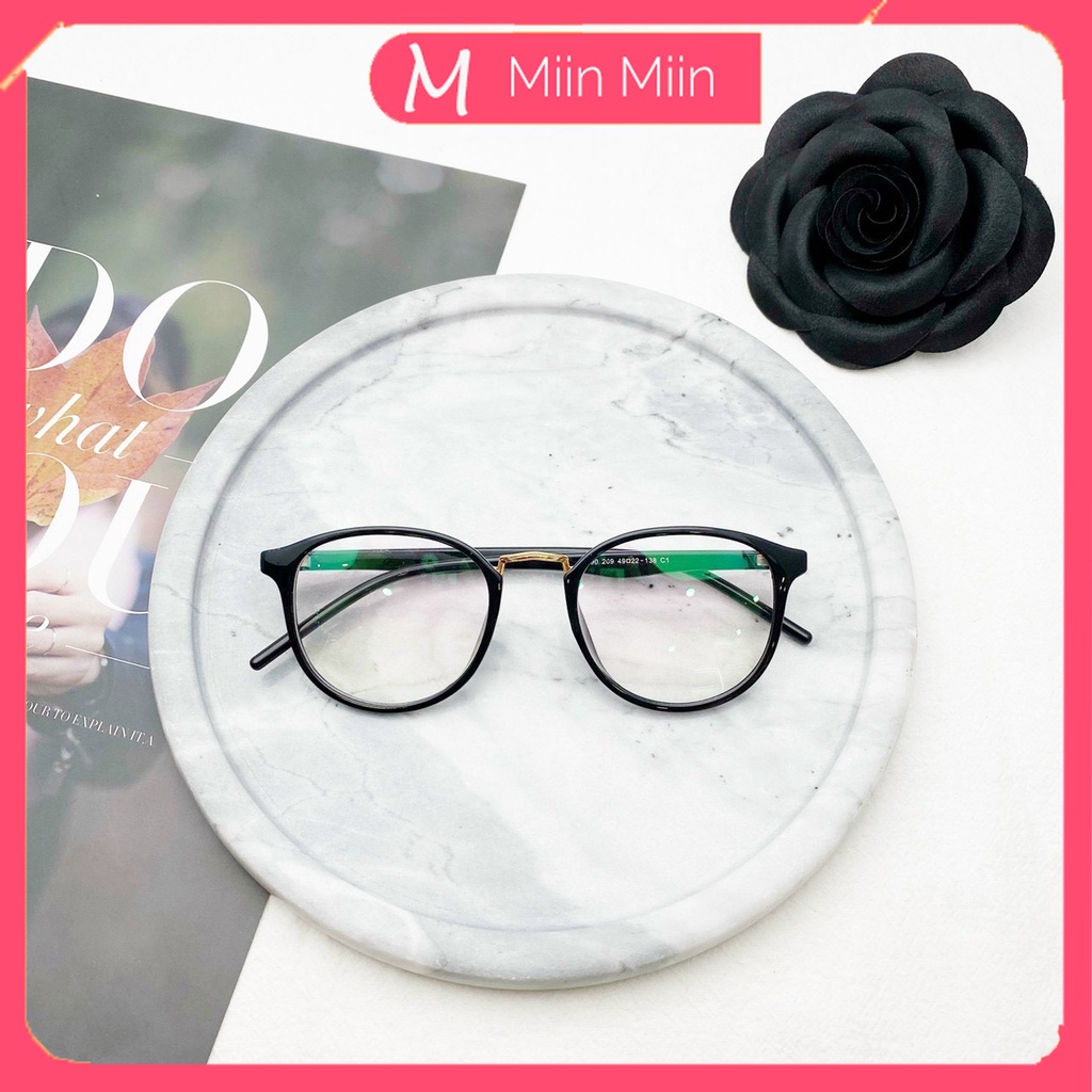 Gọng kính cận Miineyewear nhựa dẻo mắt kinh tròn thời trang 209 gọng kính giá rẻ đẹp