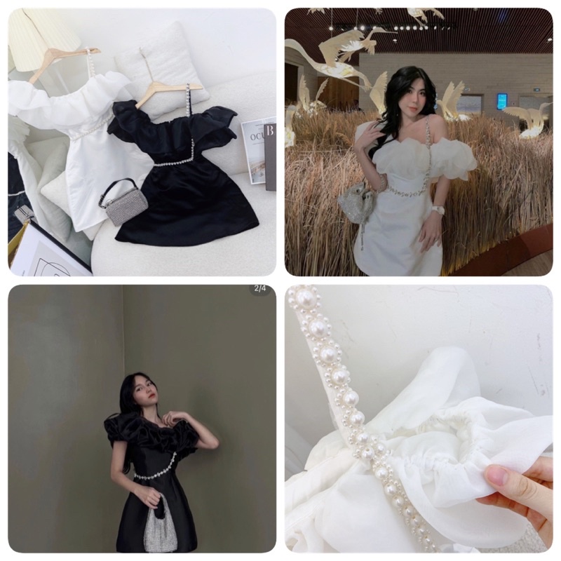 ĐẦM LỆCH VAI PHỒNG BÈO VIỀN DÂY NGỌC