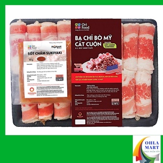 Thịt Ba Chỉ Bò Mỹ Orifood cuộn sốt chấm Sukiyaki (540g) {Chế Biến Nhanh Dễ Bảo Quản} Ohla mart