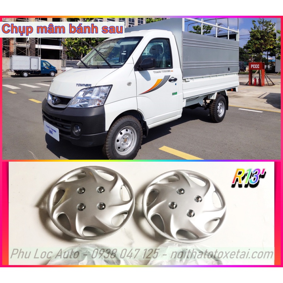 Ốp nhựa chụp mâm bánh sau xe tải Thaco Towner 800 990kg 950a 750kg