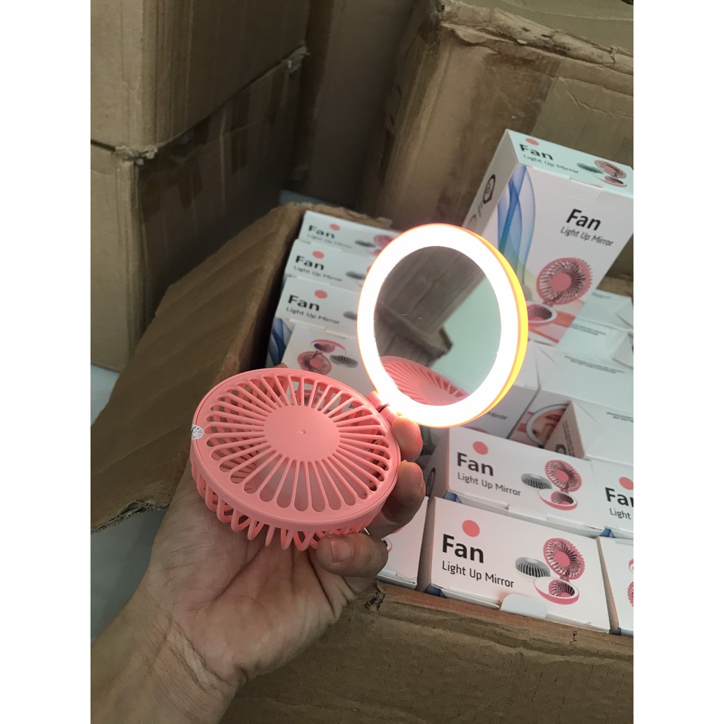 Quạt Mini A8 Có Gương Soi Tiện Lợi Siêu Xinh- Tặng kèm cable sạc pin và dây đeo -Hàng chính hãng | BigBuy360 - bigbuy360.vn