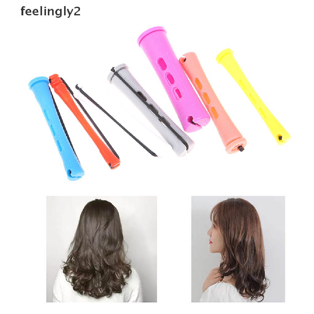 Set 12 Lô Uốn Tóc Gợn Sóng Lạnh Bằng Nhựa Tiện Lợi