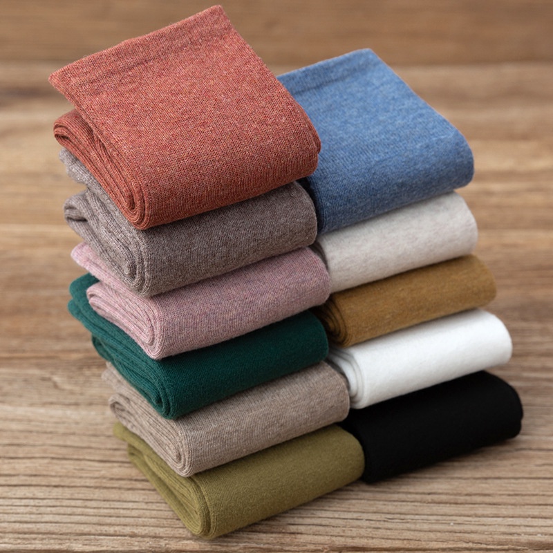 Vớ Cotton Cổ Cao Màu Sắc Xinh Xắn Thời Trang Cho Nữ
