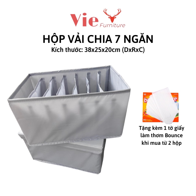 Hộp Vải Không Mùi Vách Chia Ngăn Nhựa - Hộp Đựng Quần Áo Xếp Chồng Gọn Gàng, Tiện Ích