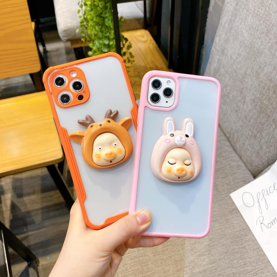 Ốp lưng iphone VIỀN MÀU MẶT LỢN CÁC MÀU 6s plus/6/7/7plus/8/8plus/x/xs/xs max/11/11 pro/11 promax,Anh Ga Case