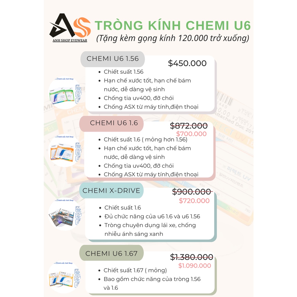 Tròng kính cận 1.74 mỏng,chống tia uv