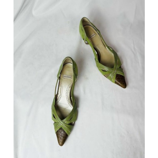 Giaỳ 2hand Nhật mũi nhọn vintage da thật PURA BIANCA made in JAPAN size 37 37.5
