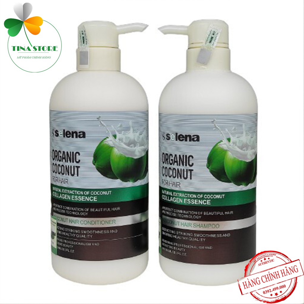 Miễn Ship🔥Cặp Dầu Gội Xả DỪA SELENA ORGANIC Ngăn Ngừa Rụng Tóc, Phục Hồi Tóc Khô Xơ, Hư Tổn, Ngăn Ngừa Gàu |  Chính Hãng | BigBuy360 - bigbuy360.vn