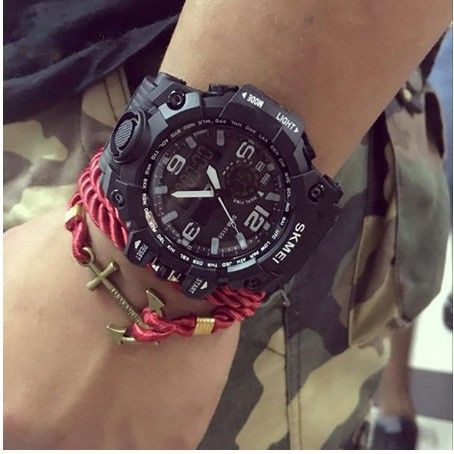 Đồng hồ điện tử unisex Skmei 1155 Dual Time đẳng cấp thể thao quân đội- Xanh lam | BigBuy360 - bigbuy360.vn