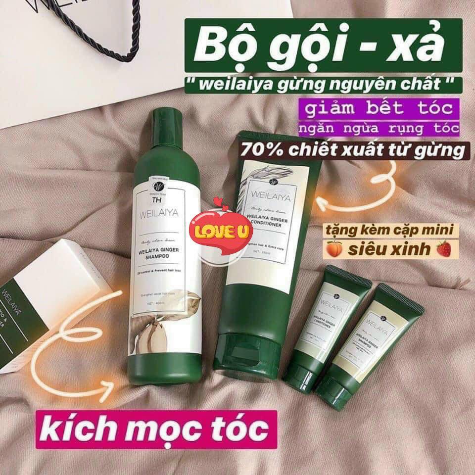 Bộ Dầu Gội Xả Weilaiya Tinh Chất Gừng Chính Hãng Ngăn Ngừa Rụng Tóc, Kích Thích Mọc Tóc Săn Chắc Khỏe