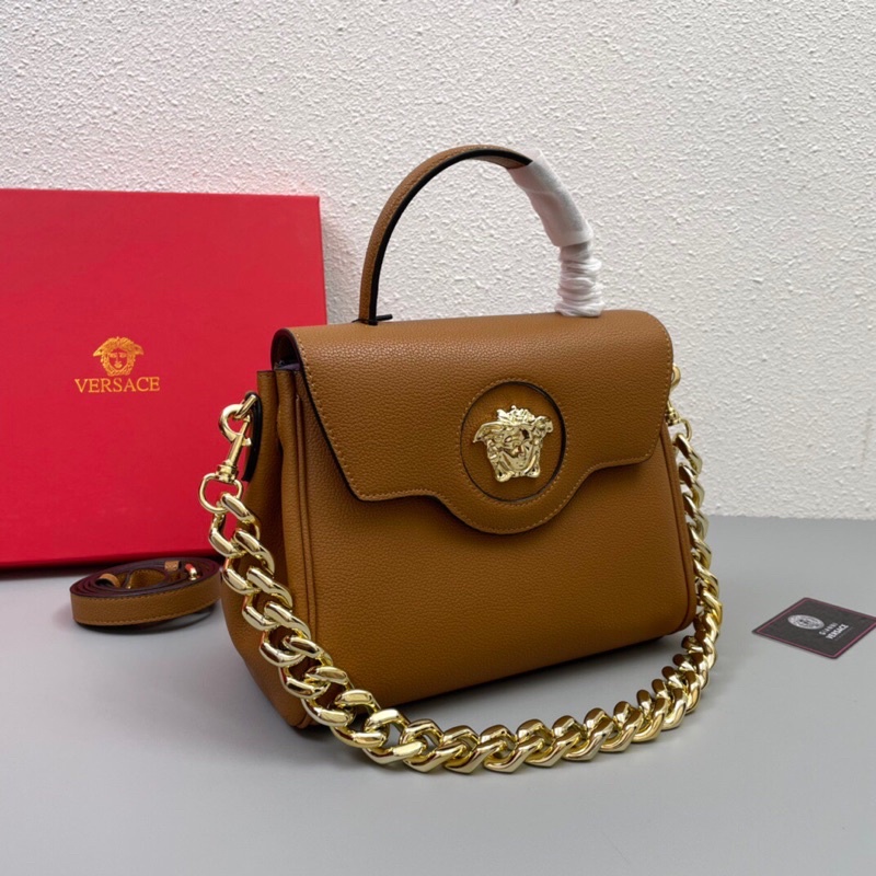 Túi xách/đeo vai màu trơn logo medusa thương hiệu Versace da thật cao cấp nhiều màu