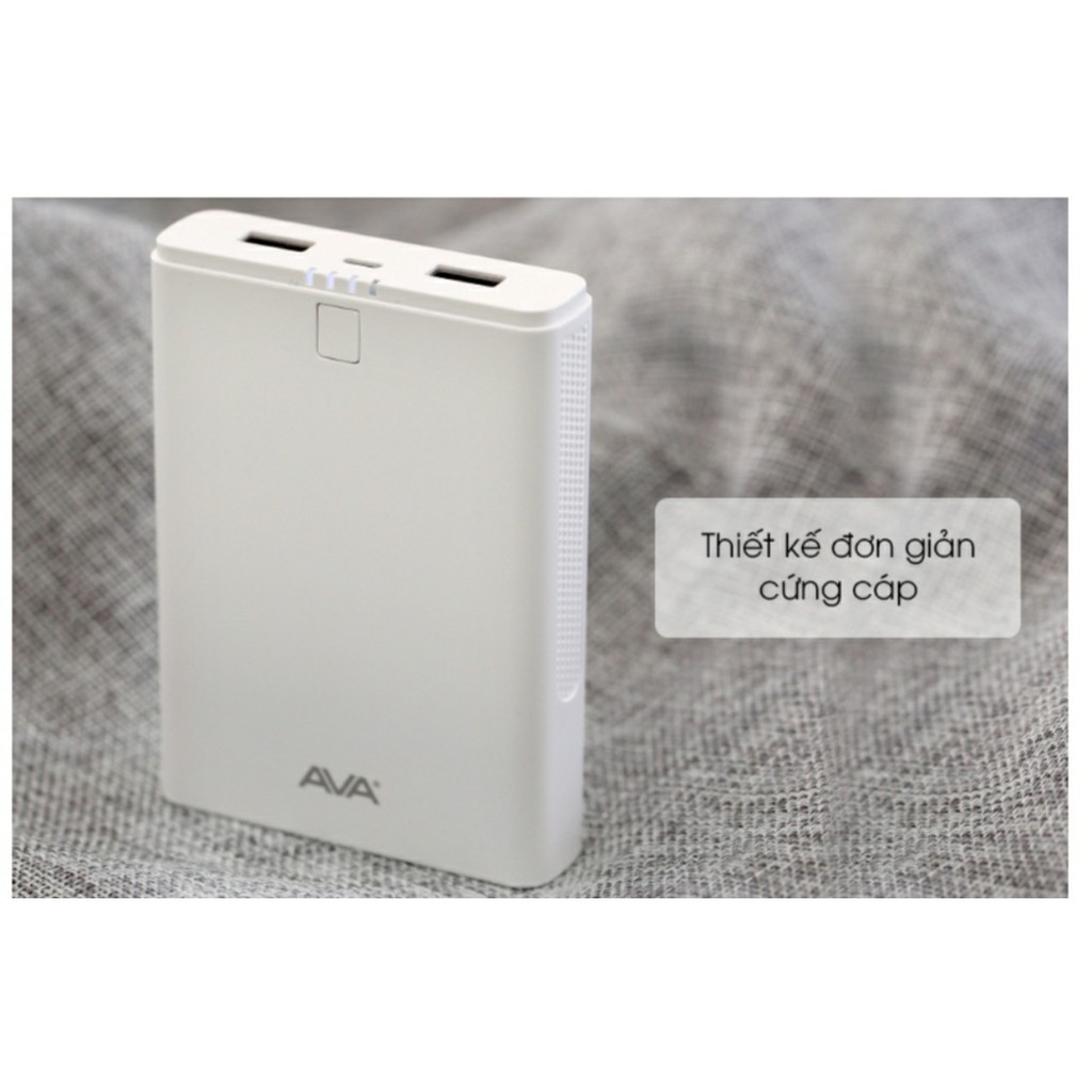 Pin sạc dự phòng 10.000 mAh AVA DS421-WB Trắng