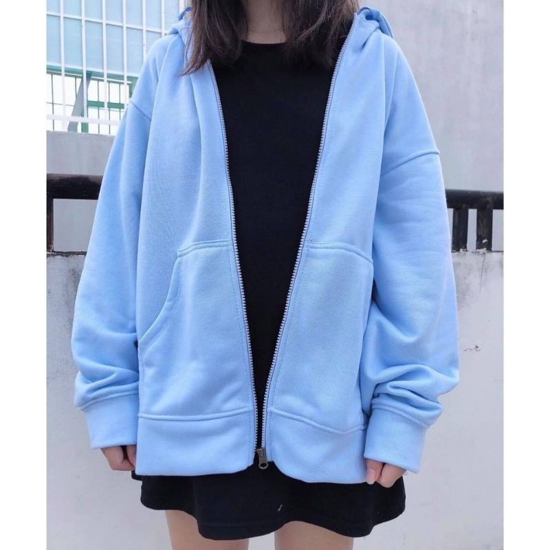 BIGSIZE ÁO HOODIE ZIPPER UNISEX GREEN NGỌC- HOODIE DÂY KÉO DÁNG RỘNG MÀU XANH NGỌC - NỈ BÔNG DÀY | BigBuy360 - bigbuy360.vn