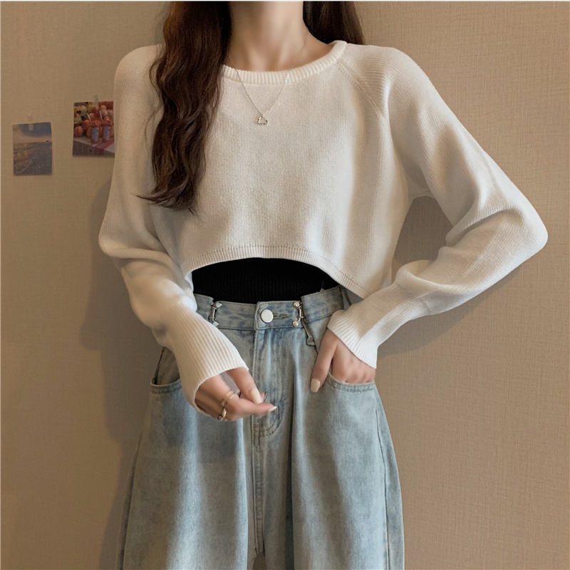 Áo sweater NZN dệt kim tay dài lưng cao thời trang thu đông cho nữ