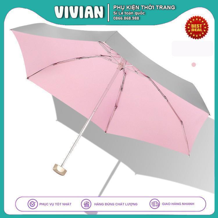 Ô Che Nắng SIÊU NHỎ GỌN 18cm Dù chống nắng, che mưa và nắng ô gấp vinyl sử dụng kép, công nghệ Titan