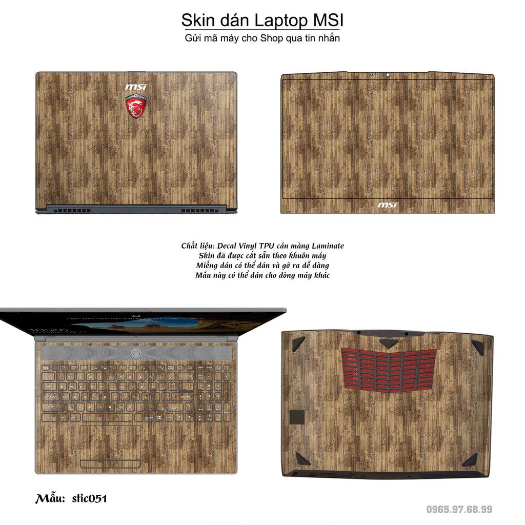 Skin dán Laptop MSI in hình Hoa văn sticker _nhiều mẫu 9 (inbox mã máy cho Shop)