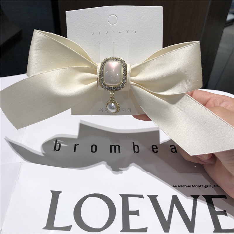 Kẹp Tóc Nơ Đính Ngọc Trai Thời Trang Cho Nữ