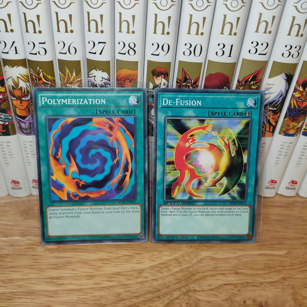 Thẻ bài yugioh chính hãng set bài phép Polymerization và De-Fusion– Common