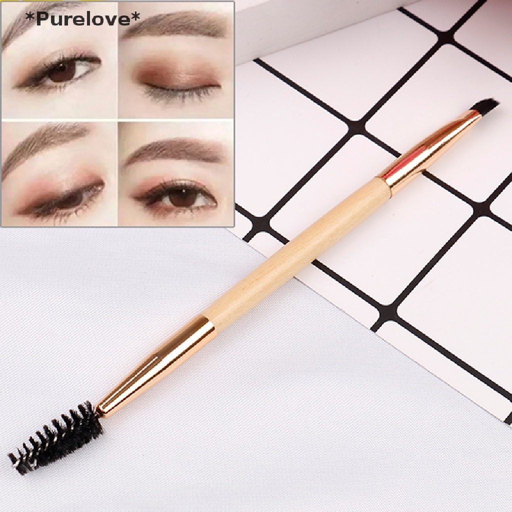Bộ Cọ Trang Điểm Chân Mày + Lược Chải Lông Mày Tay Cầm Bằng Tre Tiện Dụng