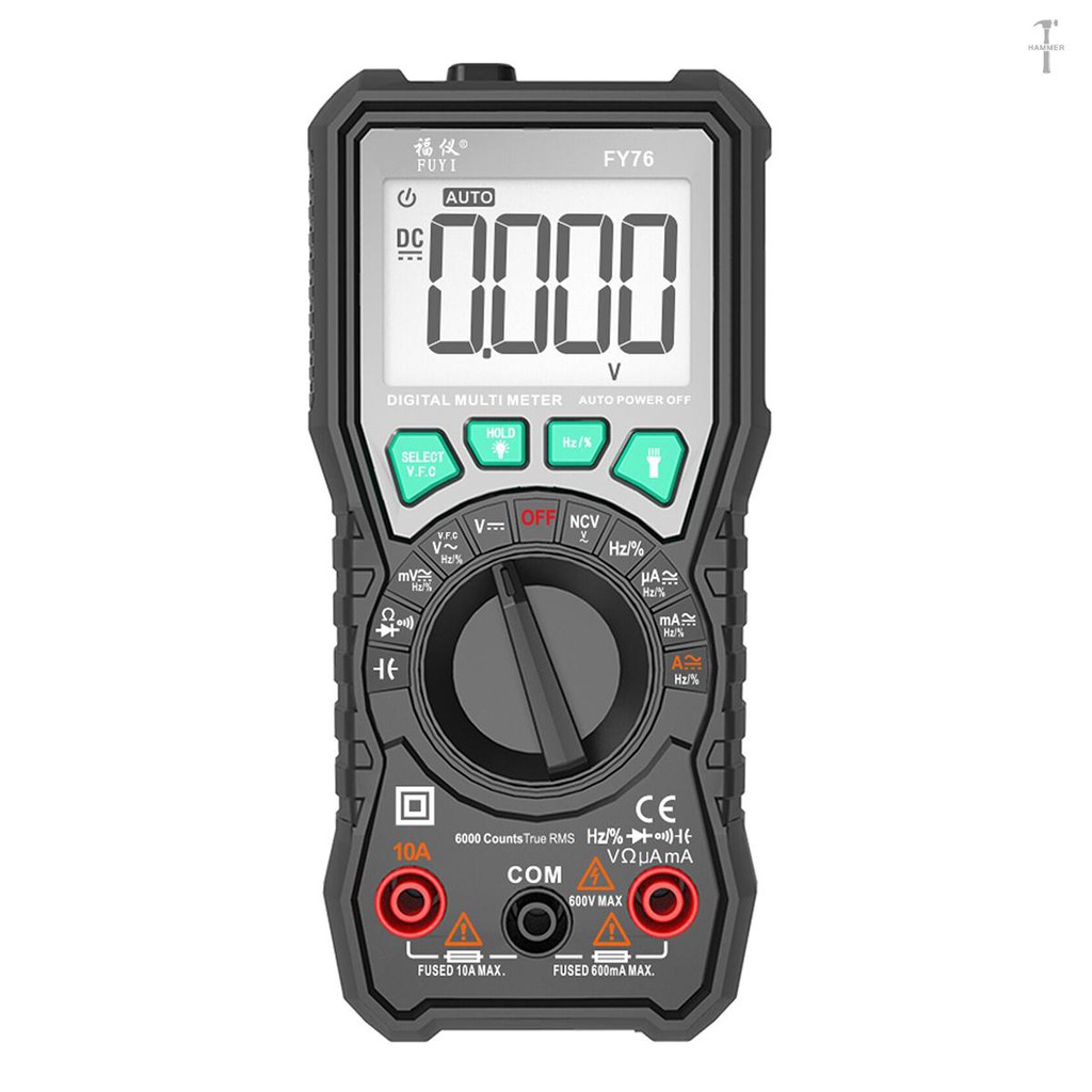 Đồng Hồ Đo Vạn Năng Kỹ Thuật Số Tự Động 6000 AC DC FY76 Và Phụ Kiện
