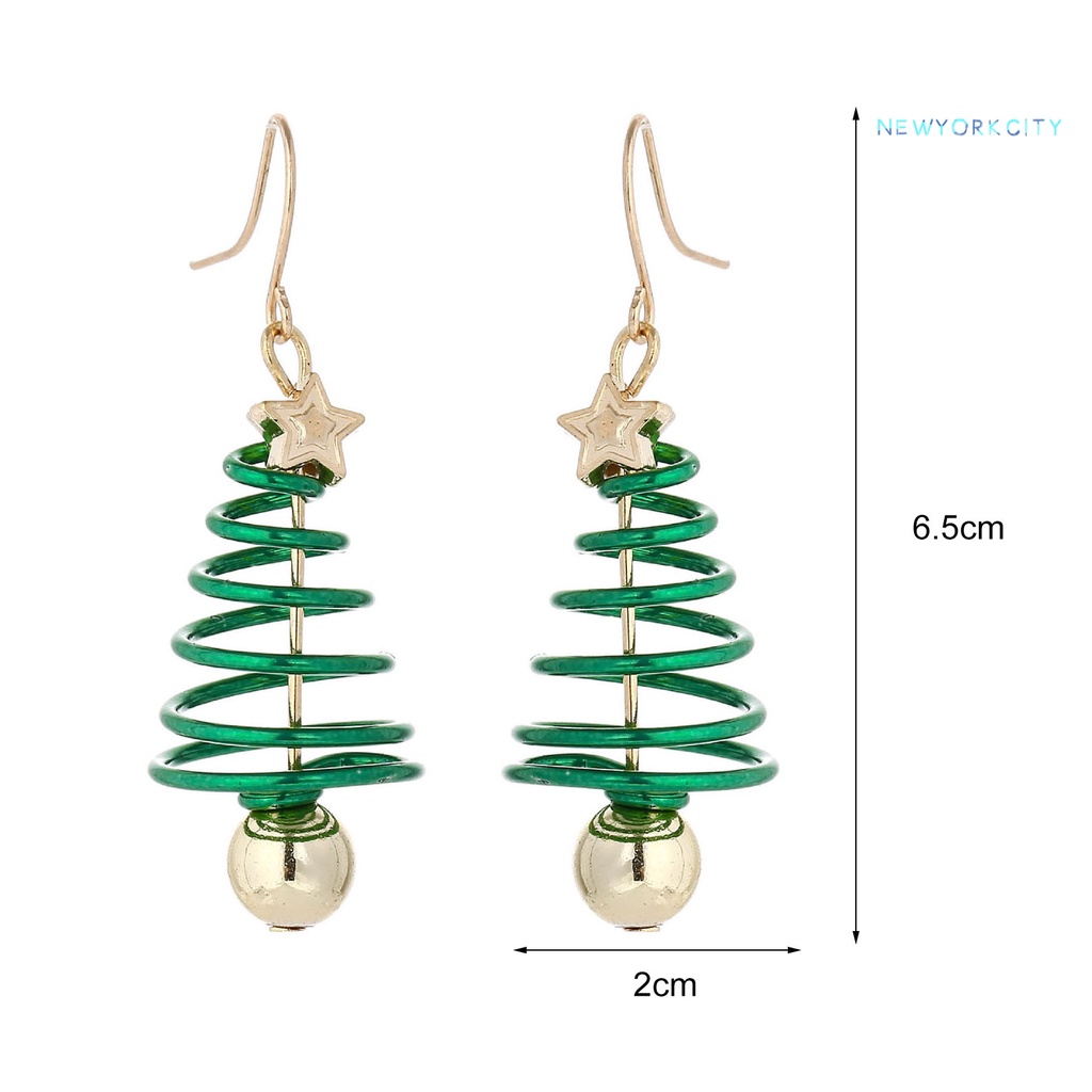 1 Đôi Khuyên Tai Kim Loại Hình Cây Phong Cách Giáng Sinh
