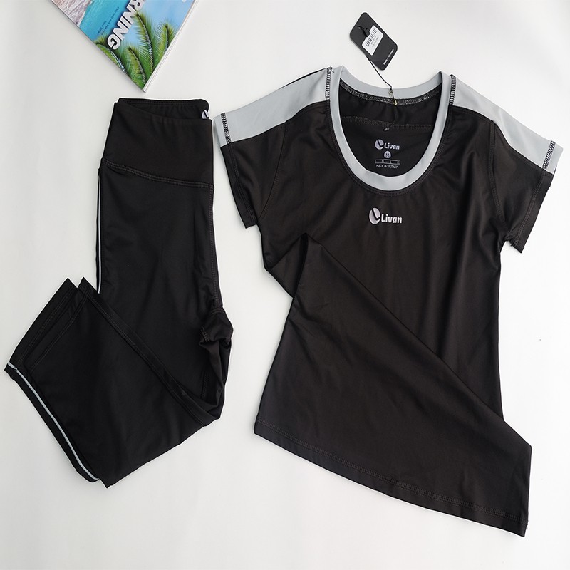 Bộ tập gym yoga erobic có tay M (Livan)