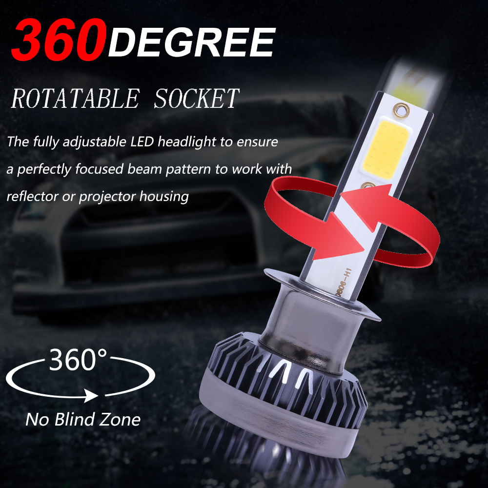 Mini Car Headlight Bulbs Auto 3000K LED Lamp Motorcycle Headlamp Fog Lamp Front Light 110W 12000LM H1 H8/H9/H11