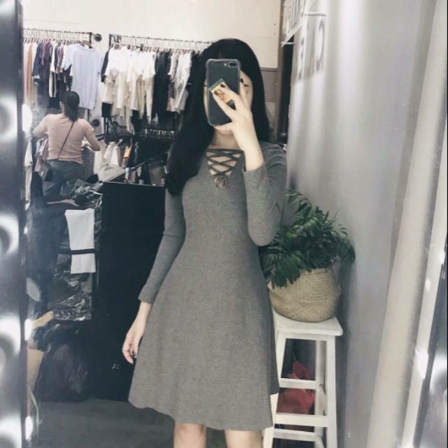váy len xòe xuất dư hịn