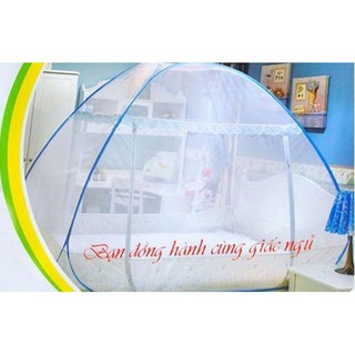 Mùng / Màn Chụp Tự Bung Xếp Gọn In Bông Cao Cấp : Shop Giao Màu Ngẫu Nhiên