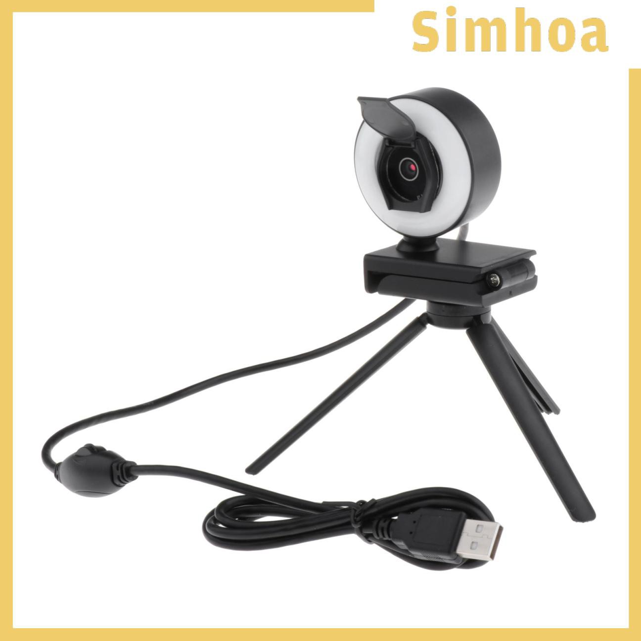 Webcam USB HD dạng vòng kèm micrô hỗ trợ ghi video stream cho PC