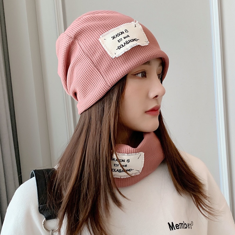 Mũ len nữ, mũ len unisex trùm đầu lót lông kèm khăn giữ ấm chống lạnh,chống gió nhiều màu