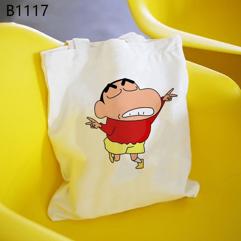 Túi Xách Vải canvas In Hình shin Cậu Bé Bút Chì Dễ Thương