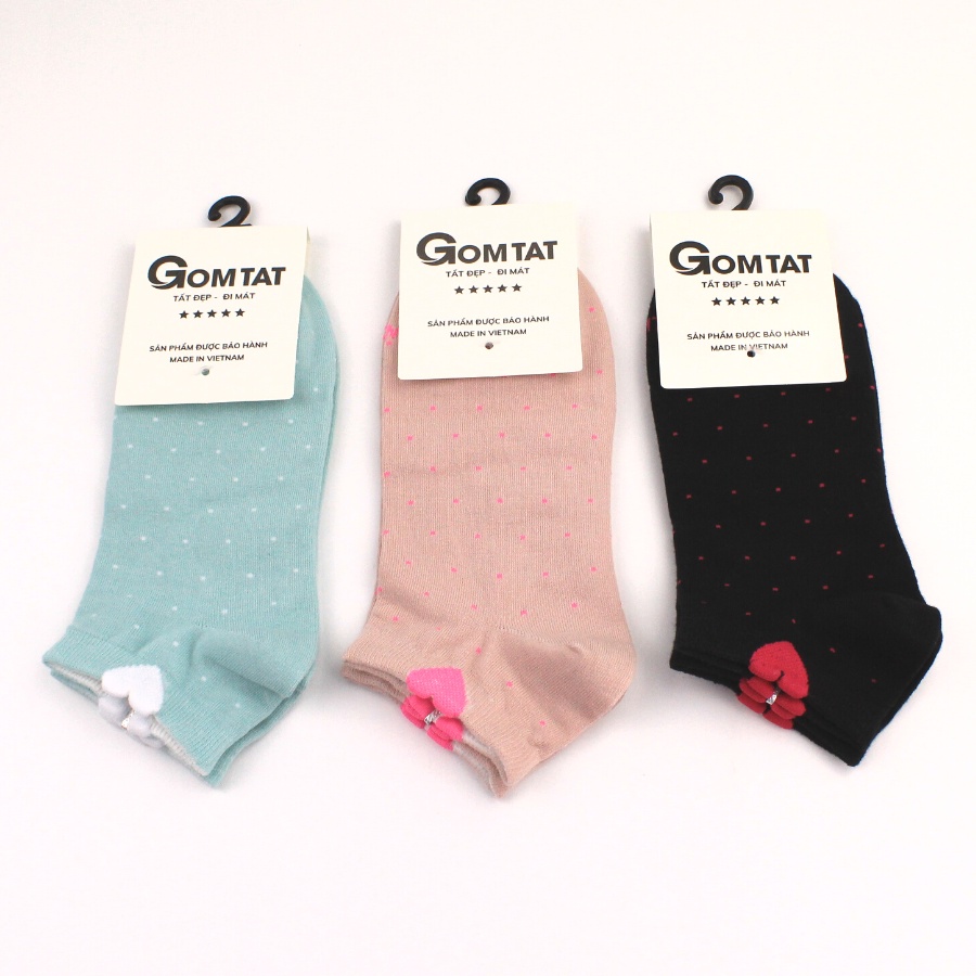 Vớ nữ cổ ngắn GOMTAT, tất nữ cổ ngắn chất liệu cotton êm mềm, đi mát - NUNGAN-VSTAR-502