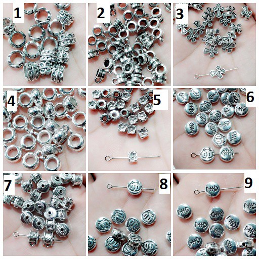 Charm bạc cổ : 50g = 18k / gói [ charm phụ kiện giá sỉ ]