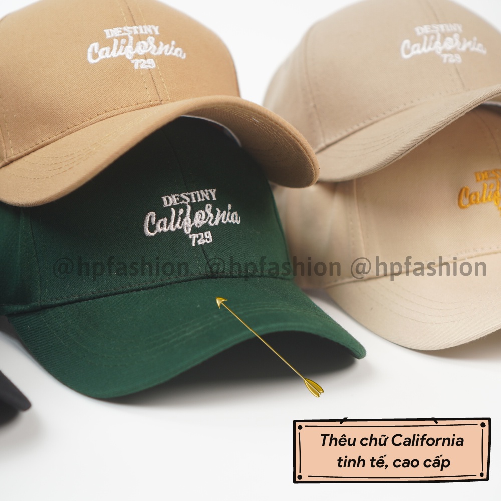 Mũ lưỡi trai ❤️ Nón kết thêu chữ California chất kaki cao cấp form unisex nam nữ N66 - Happy Style