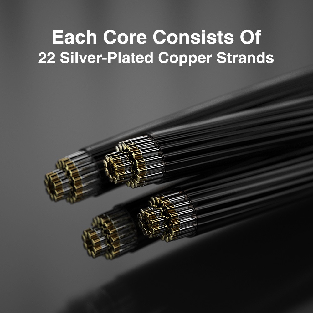 TRN T2 Pro 16 Core Earphones Silver Plated HIFI Upgrade Cable QDC//MMCX/0.75/0.78 MT1 MT1 PRO CS2 ST1