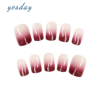 ✨YD❤ 24 Piece Boxed Gradient Long Fake Nails Finished Nail Patch