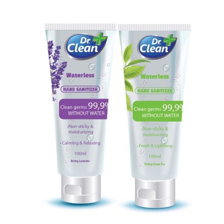 Tuýp gel rửa tay khô DR.CLEAN hương Trà Xanh và  lavender 100ml