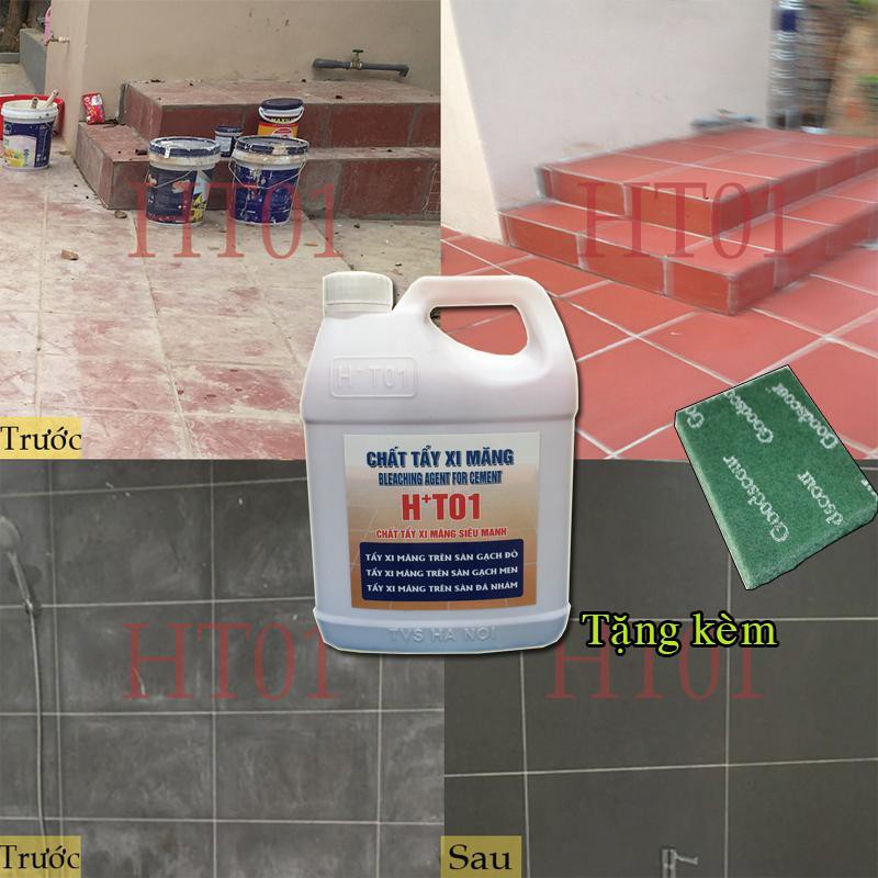Chất Tẩy Xi Măng HT01 1,8L(CỰC MẠNH),"Quà tặng đặc biệt" tẩy vết xi măng sau thi công nhanh chóng, sạch sẽ!
