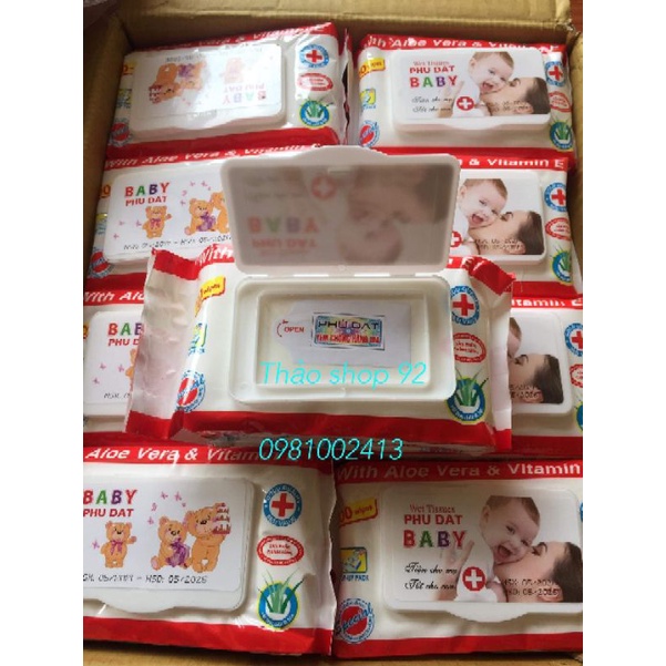 1 thùng giấy khăn/giấy ướt baby phú đạt 24 gói