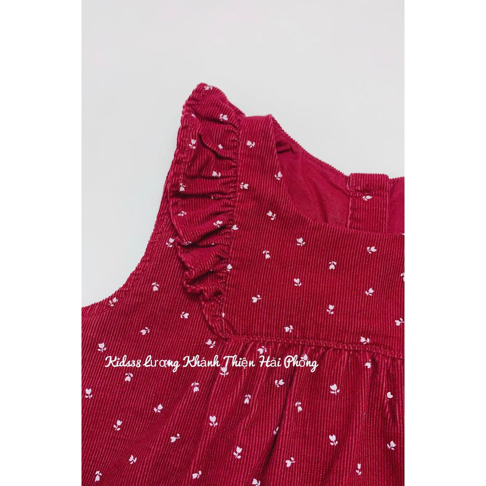 Váy nhung đỏ HM H&amp;M sz 6-9, 9-12, 12-18, 18-24m, 3-4y_hàng chính hãng Mỹ