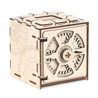 Cipher Code Deposit Box Mechanical Wooden Model 3D Puzzle Educational Toys